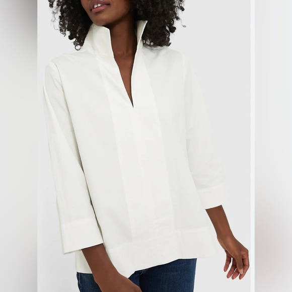 NEW TUCKERNUCK White Margot Stand Collar Blouse - Picture 1 of 13